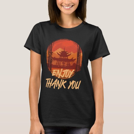 Asian Foods 楽しむThank You中国ファン食品Chines Tシャツ (正面)