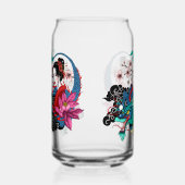 Asian Geisha Dragon Cherry Blossoms Blue ガラス缶 (左)