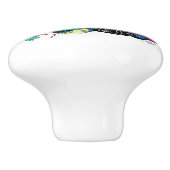 Asian Geisha Dragon Cherry Blossoms Blue セラミックノブ (側面)