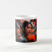 (Asian Girl & Flowers)Classic Mug, 11 oz コーヒーマグカップ (中央)