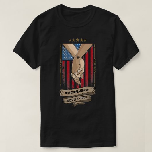 Asian Hateストップ、APPIのサポート Tシャツ (デザイン正面)