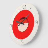 Asian Influence Cream Red Black>シンプルな時計 ラージ壁時計 (傾斜)