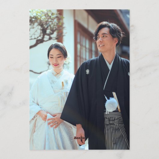 Asian Japanese concept photo wedding  招待状 (裏面)