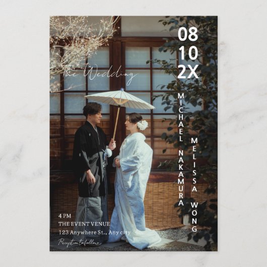 Asian Japanese concept photo wedding  招待状 (正面)
