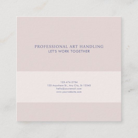 Asian Landscape Gold Circle Floral Serene スクエア名刺 (裏面)