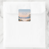 Asian Landscape Sunrise Gold Frame Serene Vista スクエアシール (バッグ)