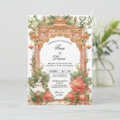 Asian Lotus Tea Ceremony Wedding Invitation 招待状 (スタンド正面)