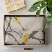 Asian Minimalist Yellow Blossom Branch 薄葉紙 (ギフト)