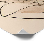 Asian Mother & Daughter – Minimalist Boho Line Art ポスター (角)