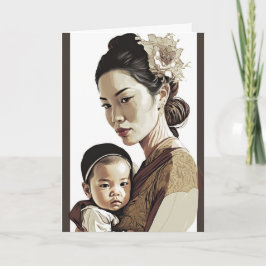 Asian Mother & Mothers, Mothers Day Card カード