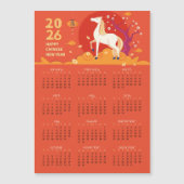 Asian New Year 2026 Horse Magnetic Card Calendar  (正面)