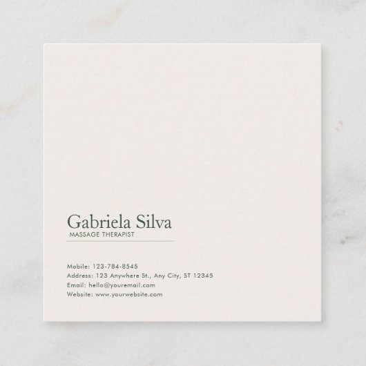 Asian Pine Tree Garden Serene Waterscape Artistic スクエア名刺 (裏面)