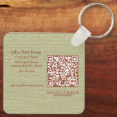 Asian Style Hair Stylist Business Card Keychain キーホルダー (裏面)