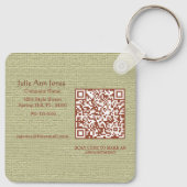 Asian Style Hair Stylist Business Card Keychain キーホルダー (裏面)