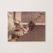 Asian Vintage Art Geisha日本のな女性 ジグソーパズル (横)