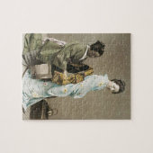 Asian Vintage Art Geisha日本のな女性 ジグソーパズル (横)