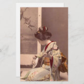 Asian Vintage Art Geisha日本のな女性 便箋 (正面/裏面)