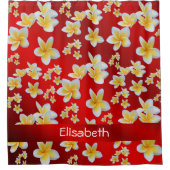 asian, yellow, white, bloom, bright, gold, floral  シャワーカーテン (正面)