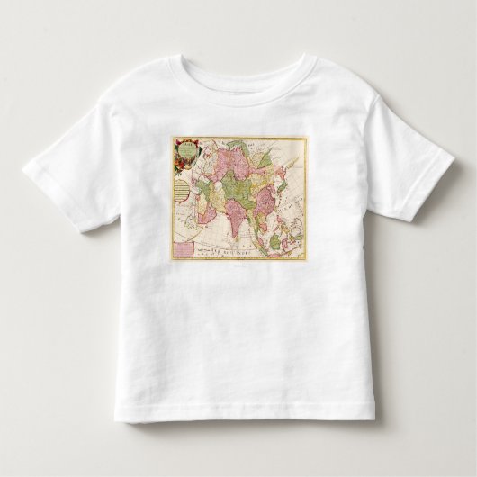 AsiaPanoramic MapAsia 10 トドラーTシャツ (正面)