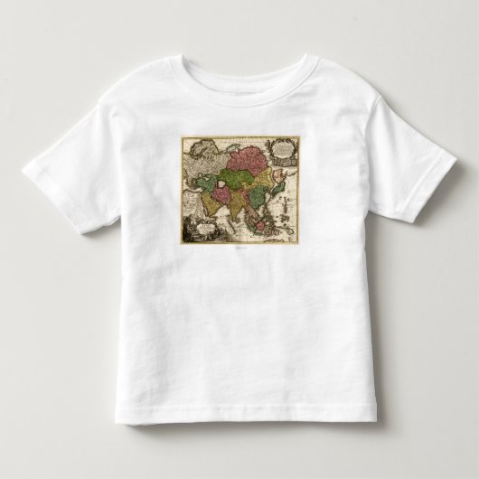 AsiaPanoramic MapAsia 5 トドラーTシャツ (正面)