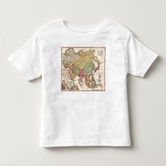 AsiaPanoramic MapAsia 6 トドラーTシャツ (正面)
