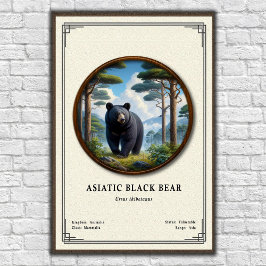 Asiatic Black Bear Zoology Series ポスター