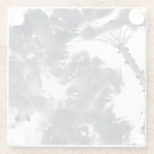 Asiatische Kunst mit Lotusblätter Motiv ガラスコースター (裏面)