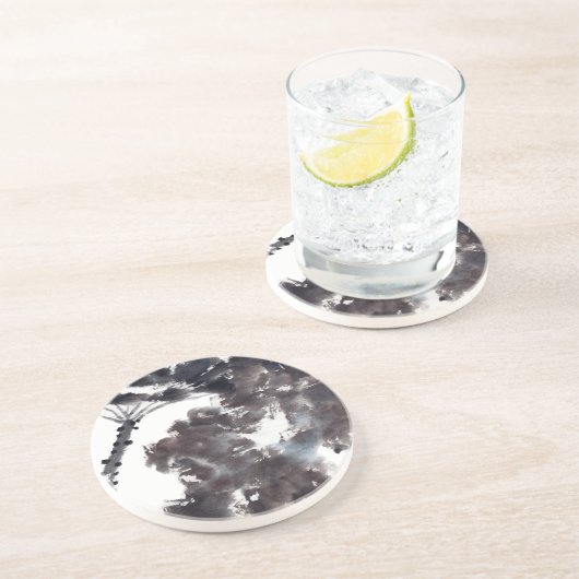 Asiatische Kunst mit Lotusblätter Motiv コースター (側面)