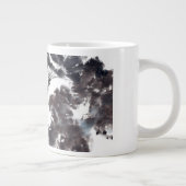 Asiatische Kunst mit Lotusblätter Motiv ジャンボコーヒーマグカップ (右)