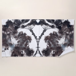 Asiatische Kunst mit Lotusblätter Motiv ビーチタオル