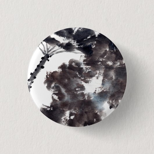 Asiatische Kunst mit Lotusblätter Motiv 缶バッジ (正面)