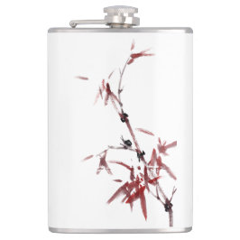 Asiatische Kunst mit Schnecke und Rotem Bambus フラスク