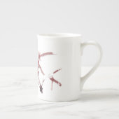Asiatische Kunst mit Schnecke und Rotem Bambus ボーンチャイナマグカップ (右)
