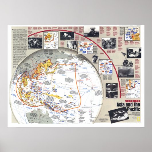 " Asien: 1937/45 - Geschichtskarte v. Pazifikkrieg ポスター (正面)