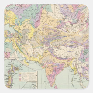 Asien uのユーロパ-アジアおよびヨーロッパの地図書の地図 スクエアシール
