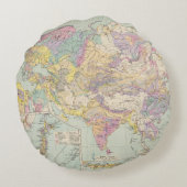 Asien uのユーロパ-アジアおよびヨーロッパの地図書の地図 ラウンドクッション (裏面)