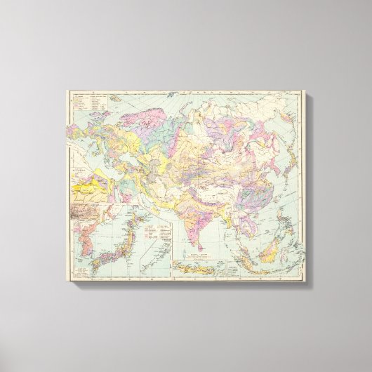 Asien u Europa – アジアとヨーロッパの地図 キャンバスプリント (正面)
