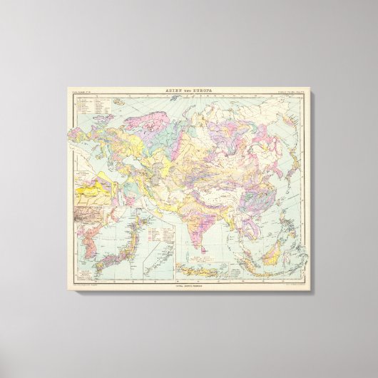 Asien u Europa – アジアとヨーロッパの地図 キャンバスプリント (正面)