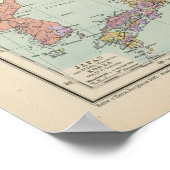 Asien u Europa – アジアとヨーロッパの地図 ポスター (角)