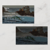 Asilomarは波の海の薄暗がりを浜に引き上げます 名刺 (正面/裏面)
