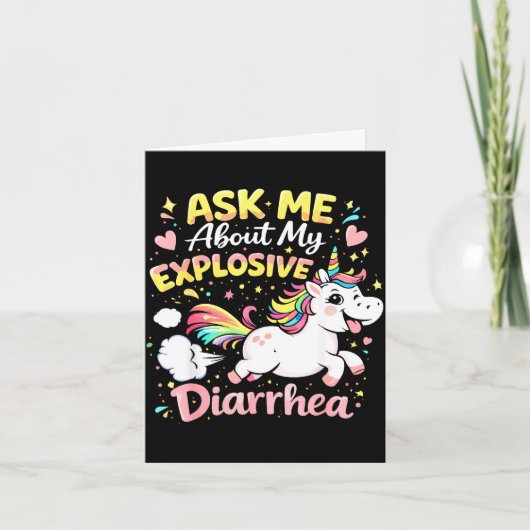 Ask about explosive diarrhea funny poop meme カード (正面)