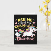 Ask about explosive diarrhea funny poop meme カード (黄色い花)