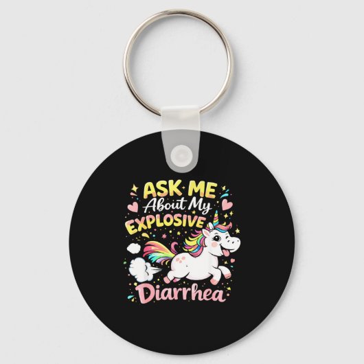 Ask about explosive diarrhea funny poop meme キーホルダー (正面)