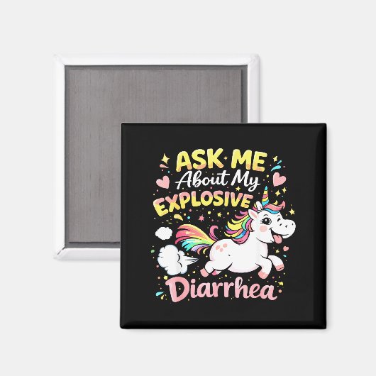 Ask about explosive diarrhea funny poop meme マグネット (正面/裏面)