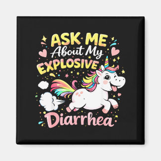 Ask about explosive diarrhea funny poop meme マグネット