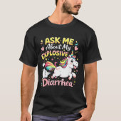 Ask about explosive diarrhea funny poop meme tシャツ (正面)