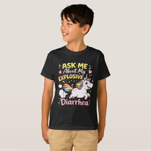 Ask about explosive diarrhea funny poop meme tシャツ (正面フル)