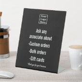 Ask Any Associate About Your Text & Business Logo 台座サイン (インサイチュ)