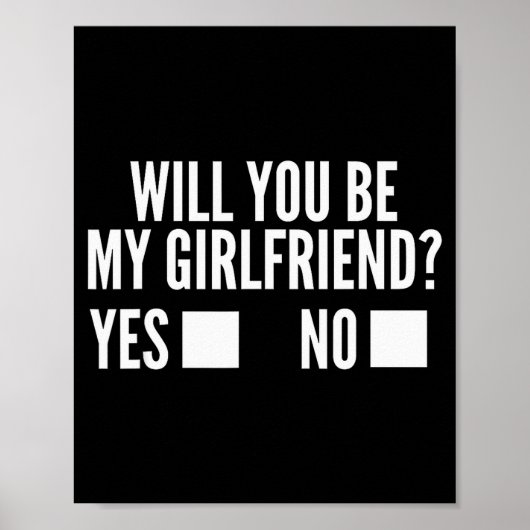 Ask Her Will You Be My Girlfriend Cute Valentines ポスター (正面)