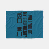 Ask Her Will You Be My Girlfriend Valentine's Day  フリースブランケット (正面(横))